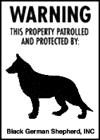 Black GSD sign